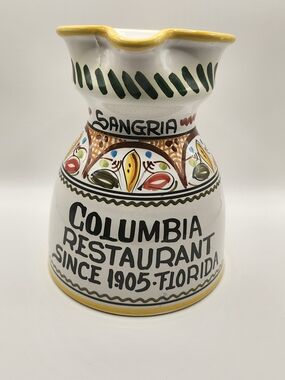 Columbia Restaurant Florida Sangria Pitcher Nice Colors Made in Spain 7" Tall